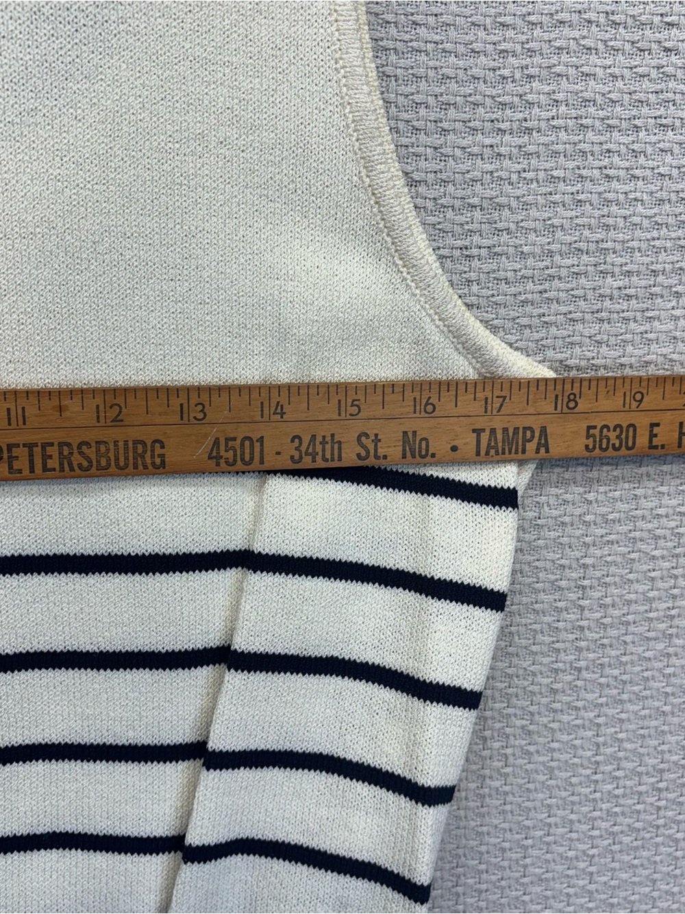 Vtg St John Navy Nautical Blazer W/Sleeveless Striped Tank Top Small P Gold - Picture 11 of 13